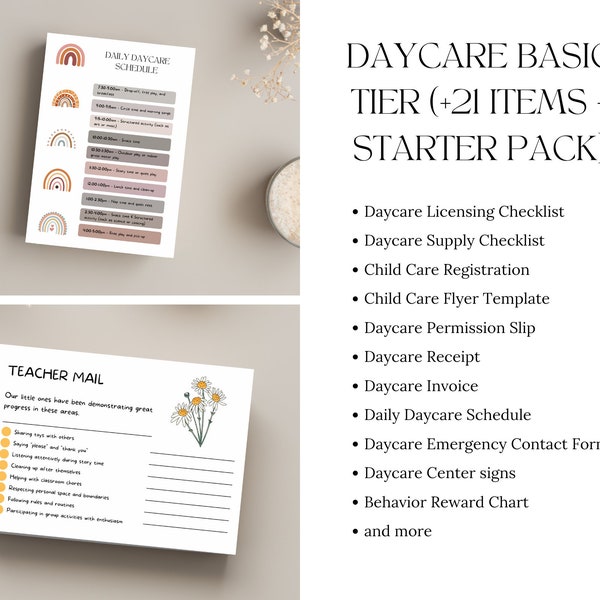 Daycare Basic Tier: +22 Items - Starter Pack | Daycare starter kit, in home daycare, daycare policies, daycare forms