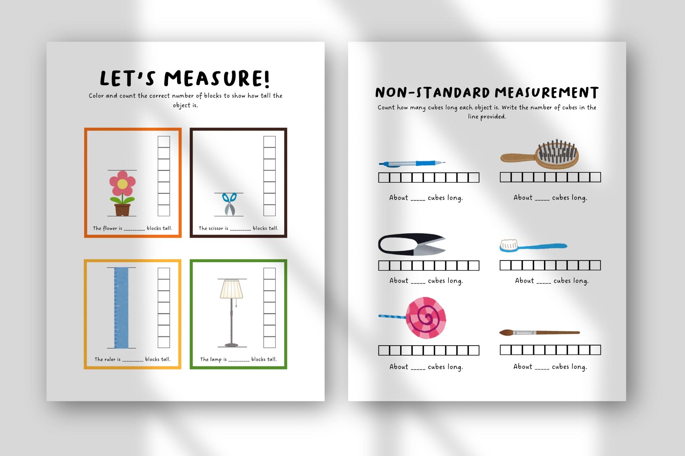 Non Standard Measurement Worksheet | Kindergarten Math Printable ...