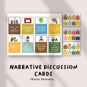 Narrative Discussion Cards for Kids | Storytelling Prompts | Reading Comprehension & Writing Activities | ESL Speaking Cards Printable image 1