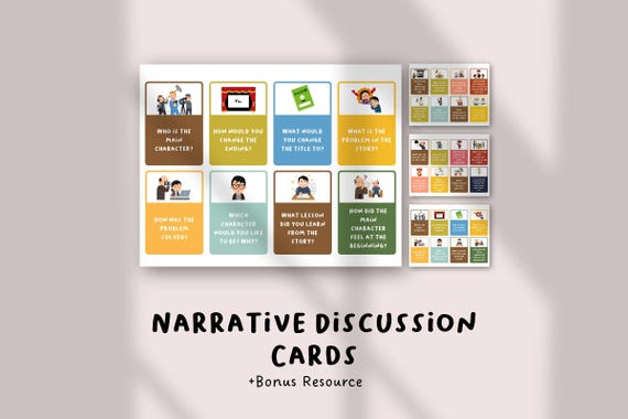 Narrative Discussion Cards for Kids | Storytelling Prompts | Reading Comprehension & Writing Activities | ESL Speaking Cards Printable