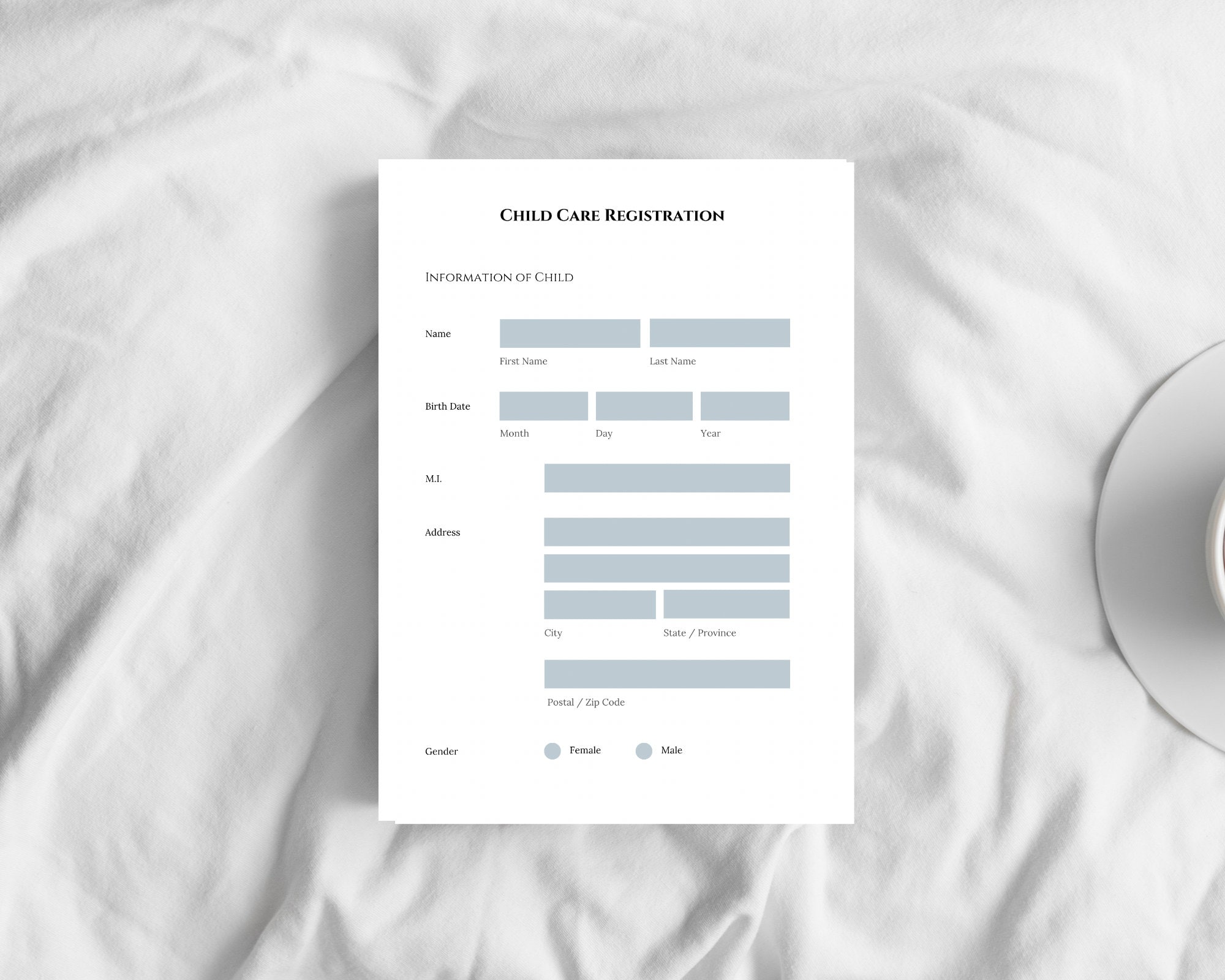 Editable Child Care Registration Form Template Printable Enrollment ...