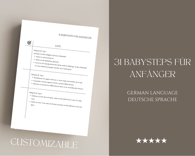 Master the Basics: 31 Flylady Babysteps for Beginners - German Language ...