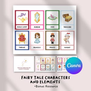 Fairy Tale Characters and Elements Flashcards | Story Writing & Reading Activity | Literacy Center Printable for Kids