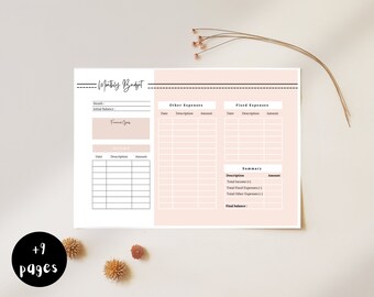 9 + Editable Budget Planner Kit | Monthly Budget Bundle | Income and Expenses Tracker