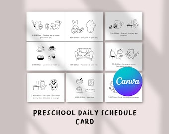 PDF | Preschool Daily Schedule Card | Visual Routine for Classrooms & Daycare | Fun Nursery School