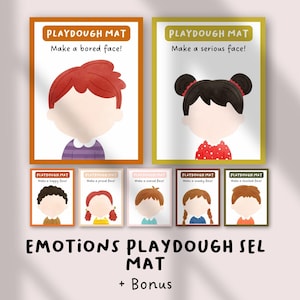 Emotions Playdough Mats for Kids | SEL Feelings Activity | Printable Emotion Faces | Calm Down Corner Tool | Preschool Emotional Learning