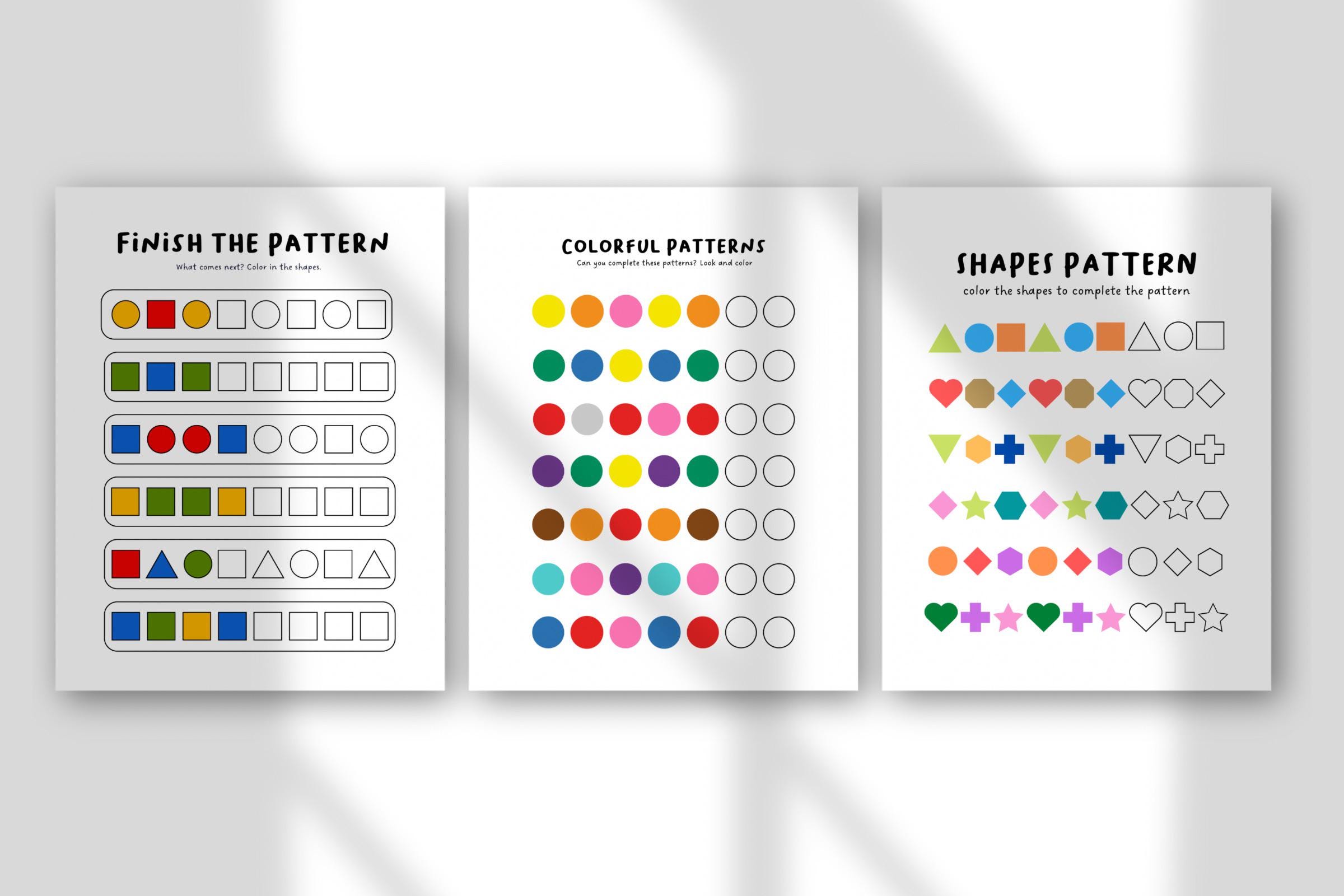 Color Pattern Worksheets for Kids – Activities, Preschool Printable ...