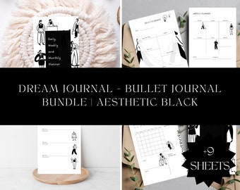 Dream Journal - Bullet Journal Bundle | Aesthetic Black