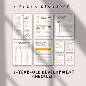 PDF / Lista de verificación del desarrollo del niño de 2 años / Hitos del crecimiento del niño pequeño / Guía para padres / ¡Plantilla editable!