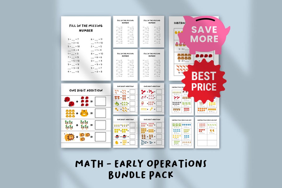 Early Math Operations Bundle | Addition & Subtraction Worksheets ...