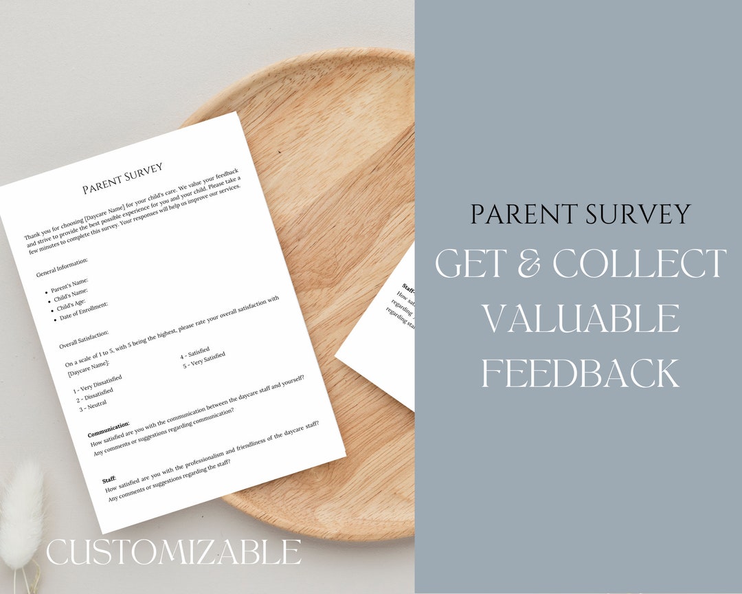 Daycare Parent Survey Personalize With Canva Feedback Form Etsy
