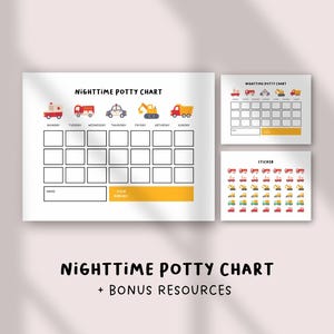 Editable Potty Training Chart | Toddler Reward Printable | Toilet Training Visuals | Sticker Chart for Kids | Construction & Vehicle Theme