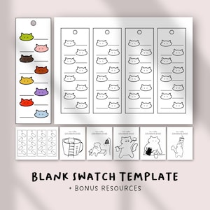 Blank Color Swatch Template | Digital PDF for Markers & Paint | Printable DIY Color Chart | Alcohol Marker Swatch Sheet | Instant Download