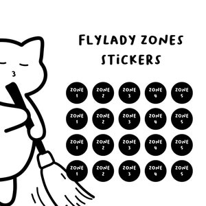 Minimalist FlyLady Zone Stickers - Printable PDF, SVG, PNG
