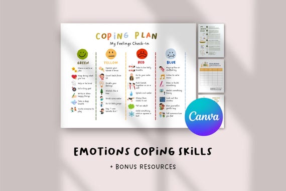 Editable Coping Skills for Kids Printable, Self-Regulation Zones & Calm Down Strategies, Grounding Techniques Chart, Calming Corner Behavior