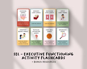SEL Executive Functioning Activity Flashcards | Social Emotional Learning Skills | Printable Task Cards | Special Education Therapy Resource