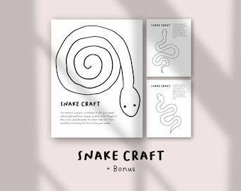 Snake Craft for Kids | Scissor Skills & Coloring Activity | Preschool and Kindergarten Fine Motor Printable | Homeschool or Center Use
