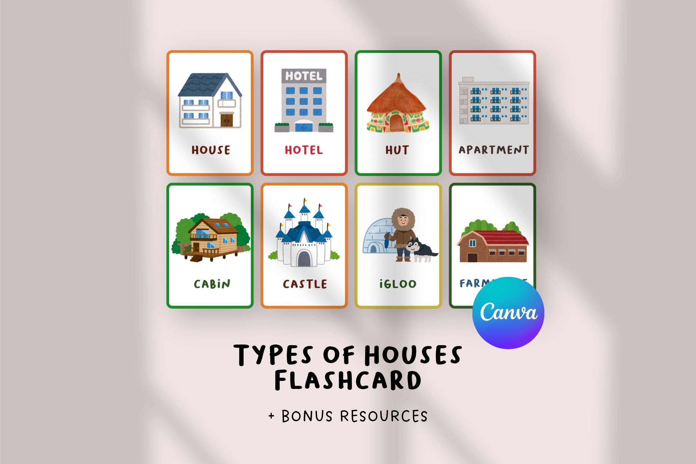 Types of Houses Flashcards | Social Studies & Geography Activity ...