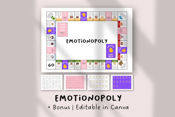 Emotionopoly SEL Game | Feelings Board Game for Kids  | Emotions Activity for Counseling, SEL, Homeschool | Emotional Intelligence Game