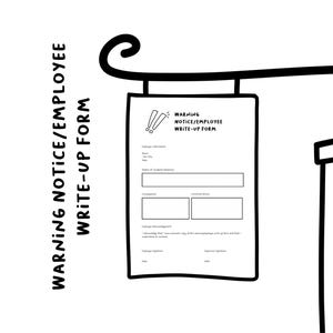 Editable Warning Notice/Employee Write-Up | Daycare Provider | Edit in Canva