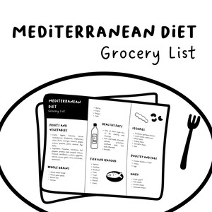 PDF Mediterranean Diet Grocery List Editable Template - Etsy