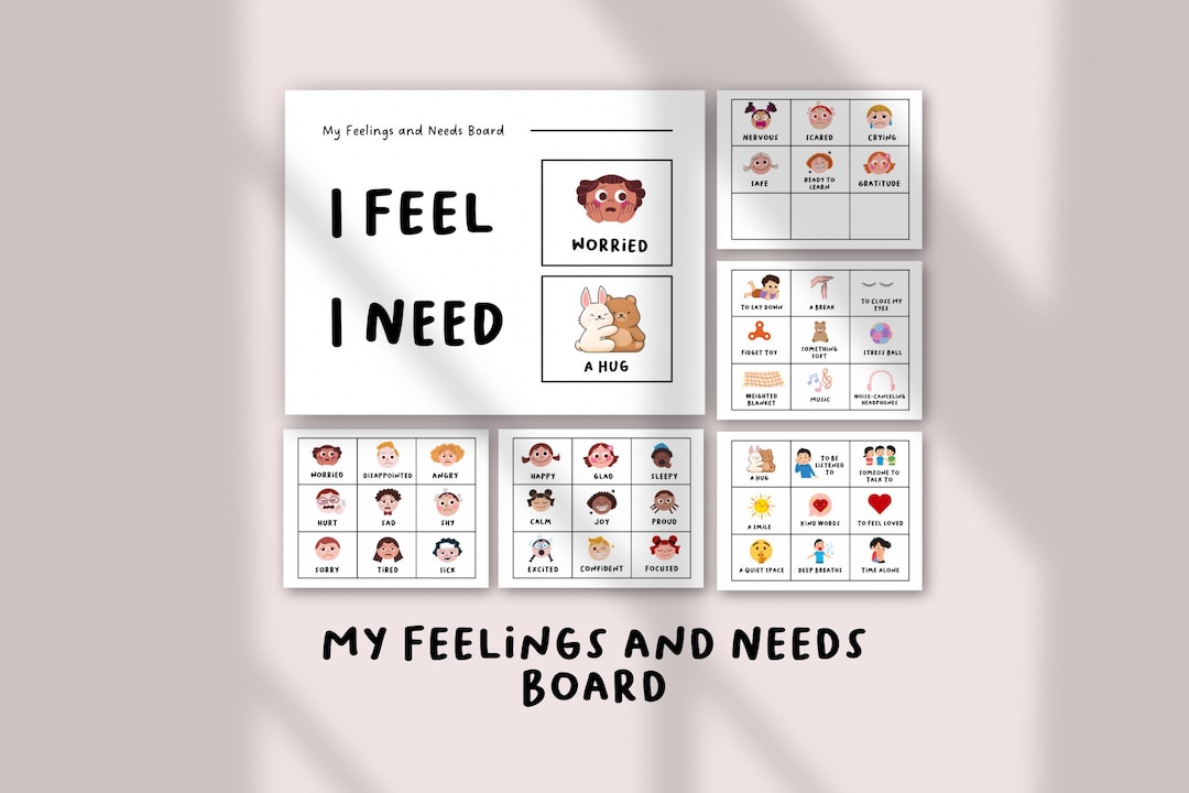 Feelings and Needs Chart for Kids | Editable Emotions Board | Preschool ...