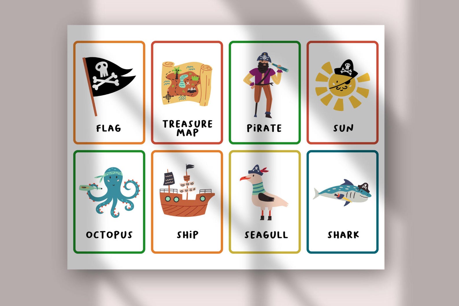 Pirates Flashcards Set | Pirate Vocabulary for Kids | Pirate Theme ...