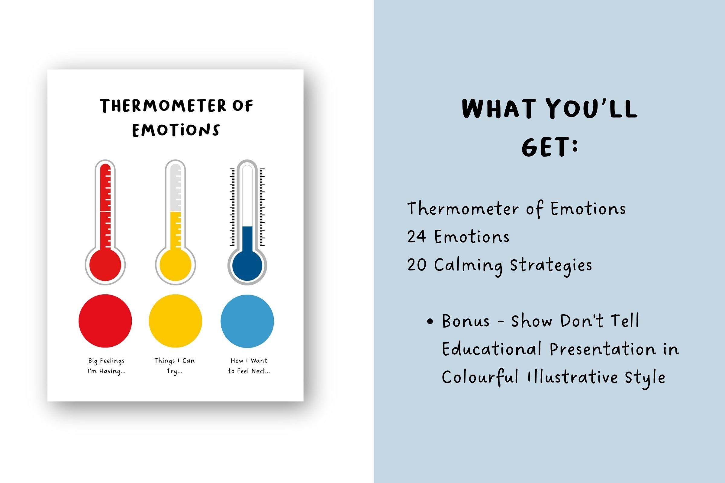 Thermometer of Emotions Printable | Kids Feelings Chart | Emotional ...
