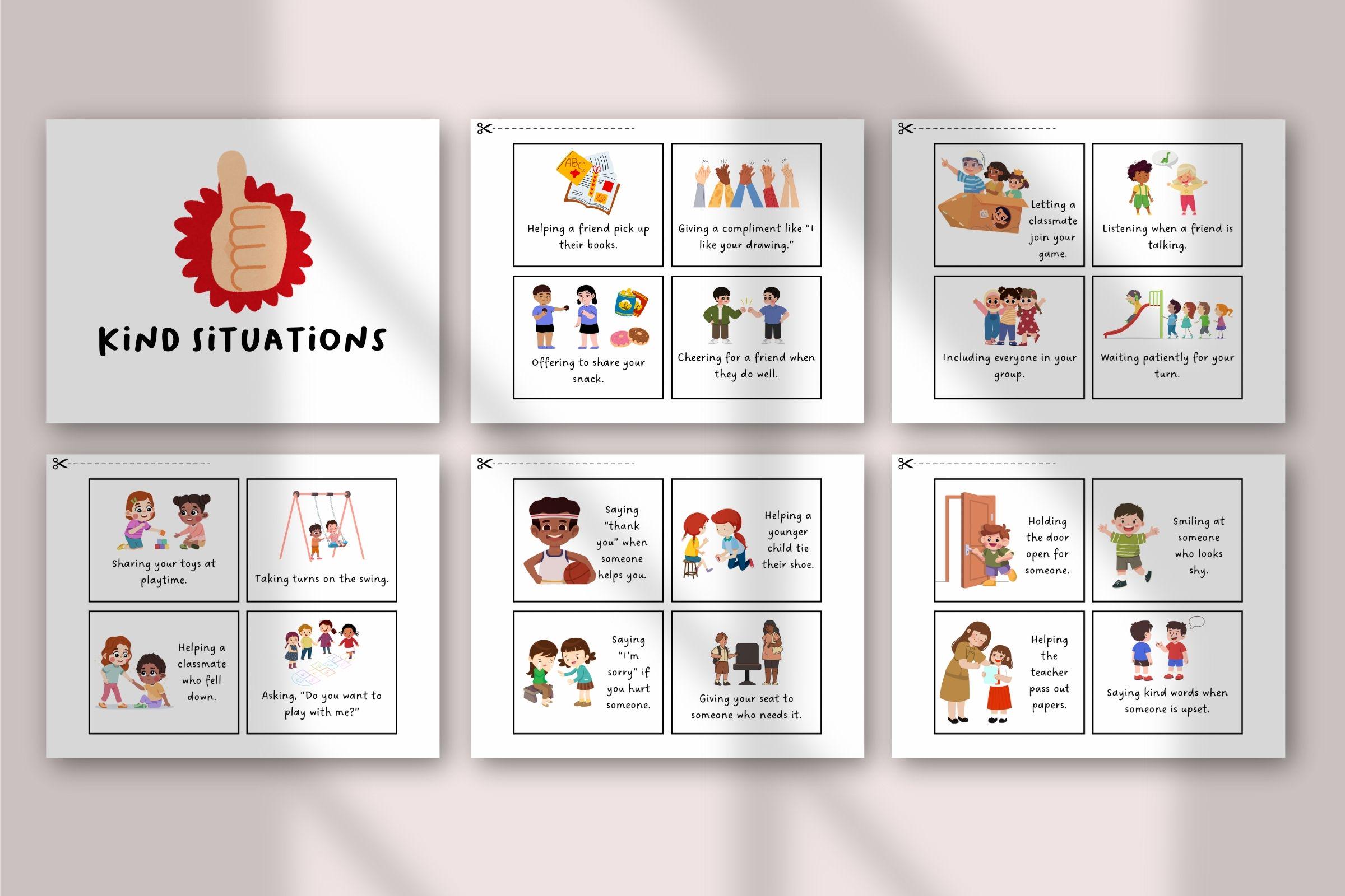 Kind or Not Kind Sorting Activity | Kids Behavior Printable | Social ...