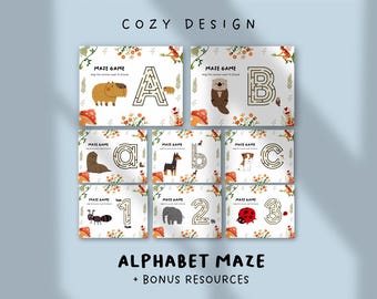 Alphabet Maze Printable Worksheets | Fun Letter Maze Puzzles for Kids | ABC Learning Game | Preschool & Kindergarten Educational Activity