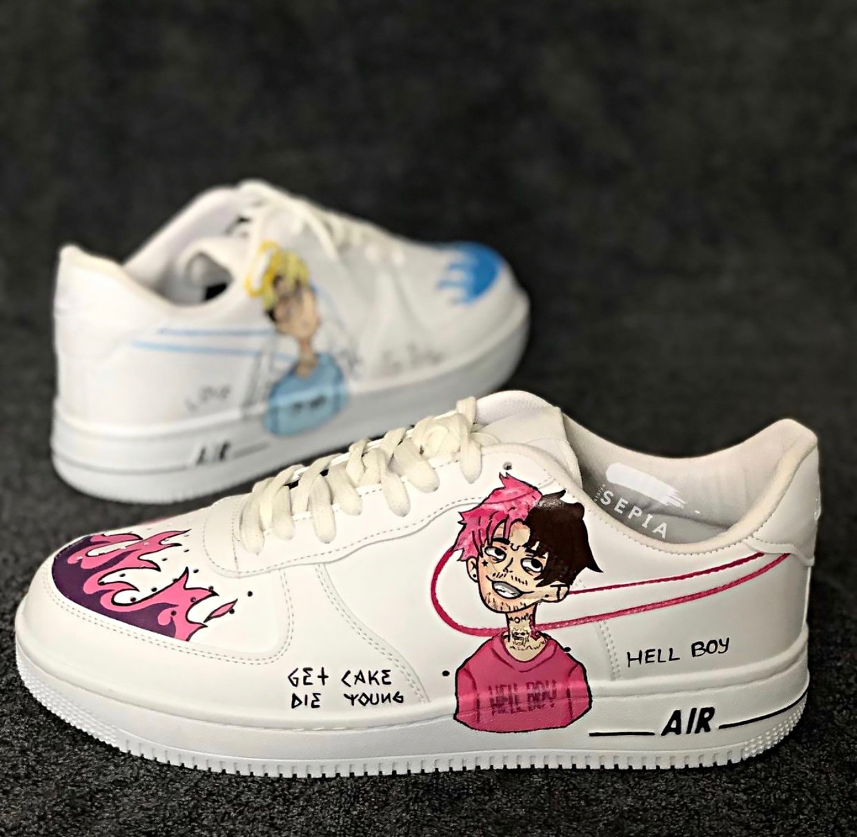 Lil Peep Custom Air Force 1 07 | Etsy