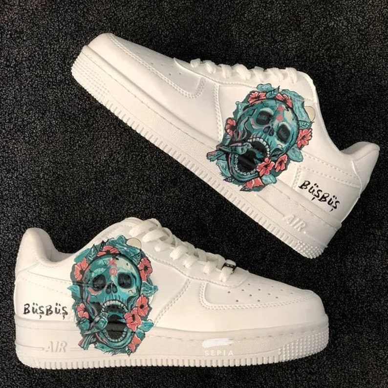 Skull Love custom Air Force 1 Grand Opening 50% Off Special | Etsy
