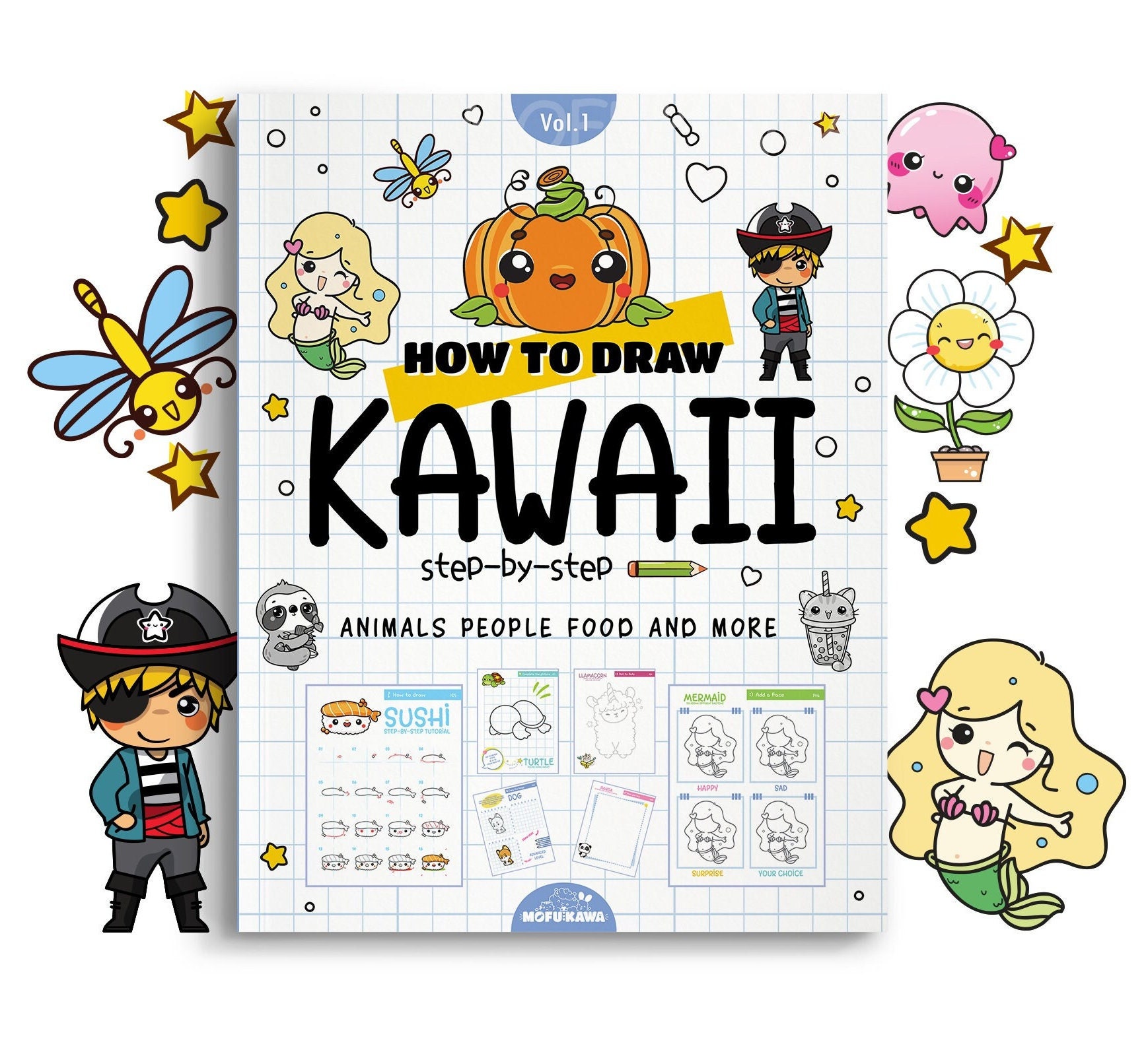  Colorear Kawaii para Niños: Libro para colorear super lindo con  40 dibujos kawaii para niños, Para los fanáticos del manga, japón y el  doodle