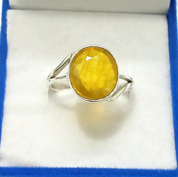 Buy 7clouds 4 Real pila pukhraj stone 7.25 ratti original certified ring  panchadhatu Anguthi Yellow Sapphire Natural Pathar From Ceylon Pushkraj  Kankapushyaragam Stone Ring With Certificate From IGL Lab at Amazon.in