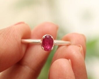 cut red gemstone ring Natural Ruby ring,Promise ring Silver925 AAA+ ruby July birthstone