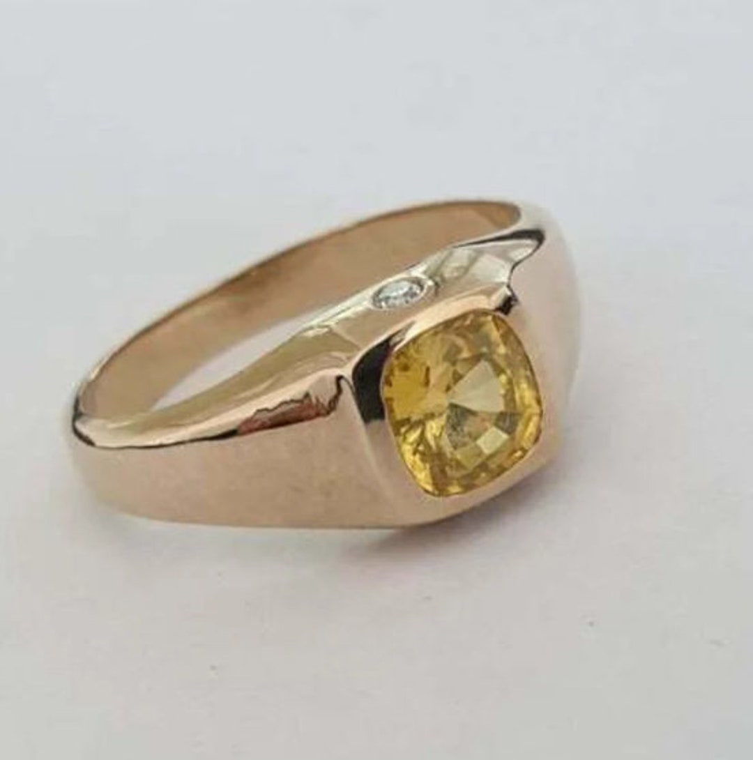 Yellow Sapphire Gold Ring (Design A4) | GemPundit