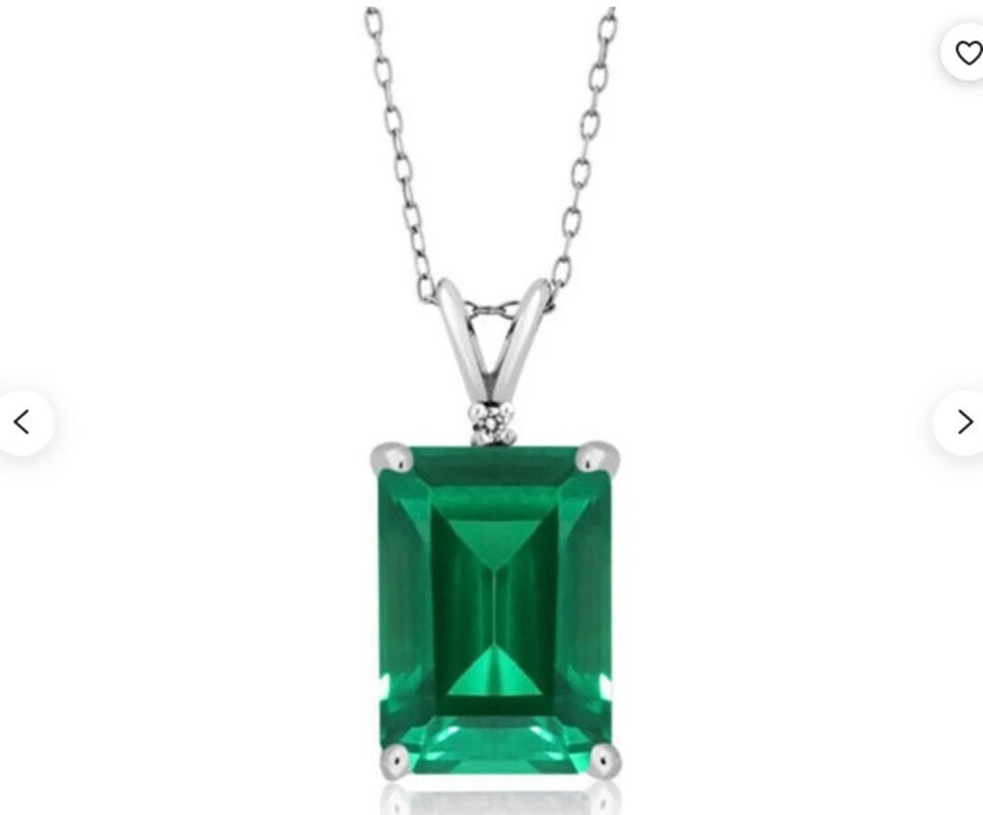 Emerald Pendant Necklace Natural Emerald Pendant May Etsy