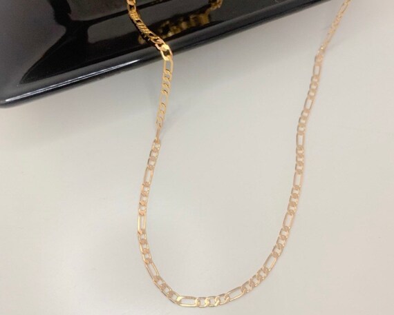 Figaro Chain 3mm 18k Gold Vermeil 