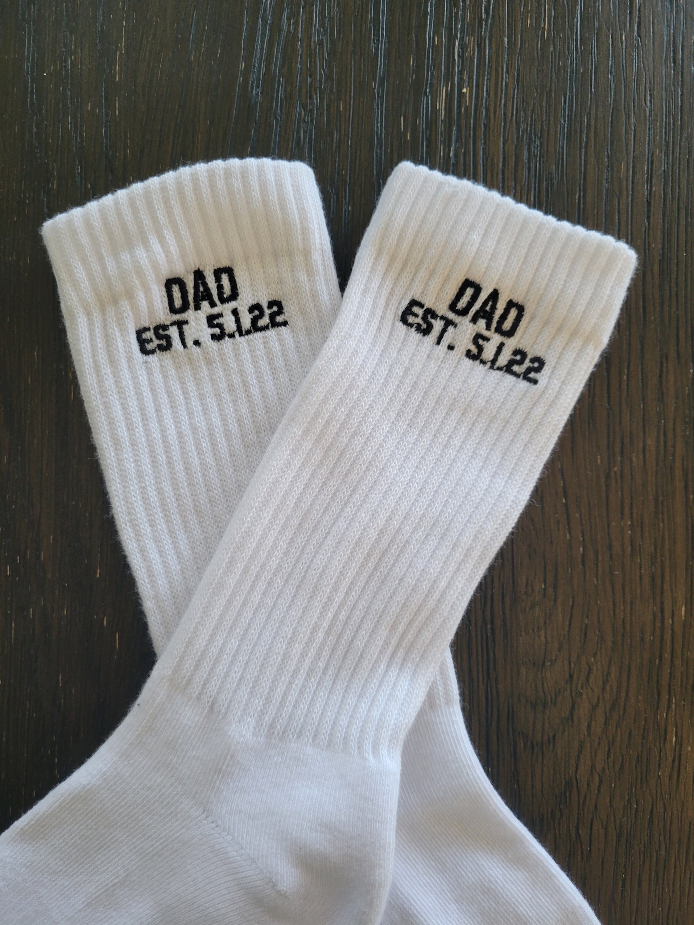 Father's Day Socks Dad Est. Embroidery Dad Sock - Etsy