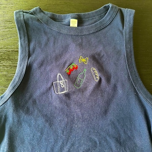 Pasta embroidery shirt | Italy Inspired Tank | |Cooking Food Tank top | Food Embroidery Top | Cute Y2K Embroidery | Girly Minimalist top