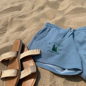 Michigan Lake Club embroidered Sweatshorts | Embroidered shorts | Michigan Embroidery | Lake embroidery | Lake Club shorts