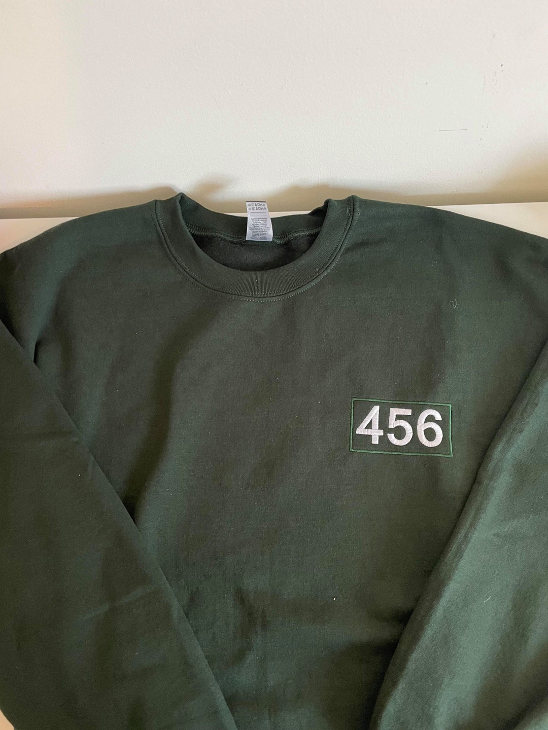 Player 456 Squid Game Embroidery Crewneck - Etsy