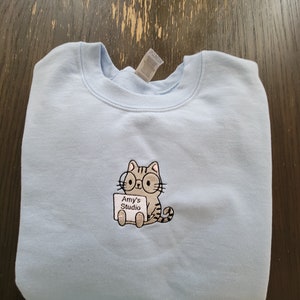 Smart Cat Embroidery | Cat Lover Gift | Cat Sweatshirt | Cat Tshirt | Cat Owner Gift | Cat Crewneck