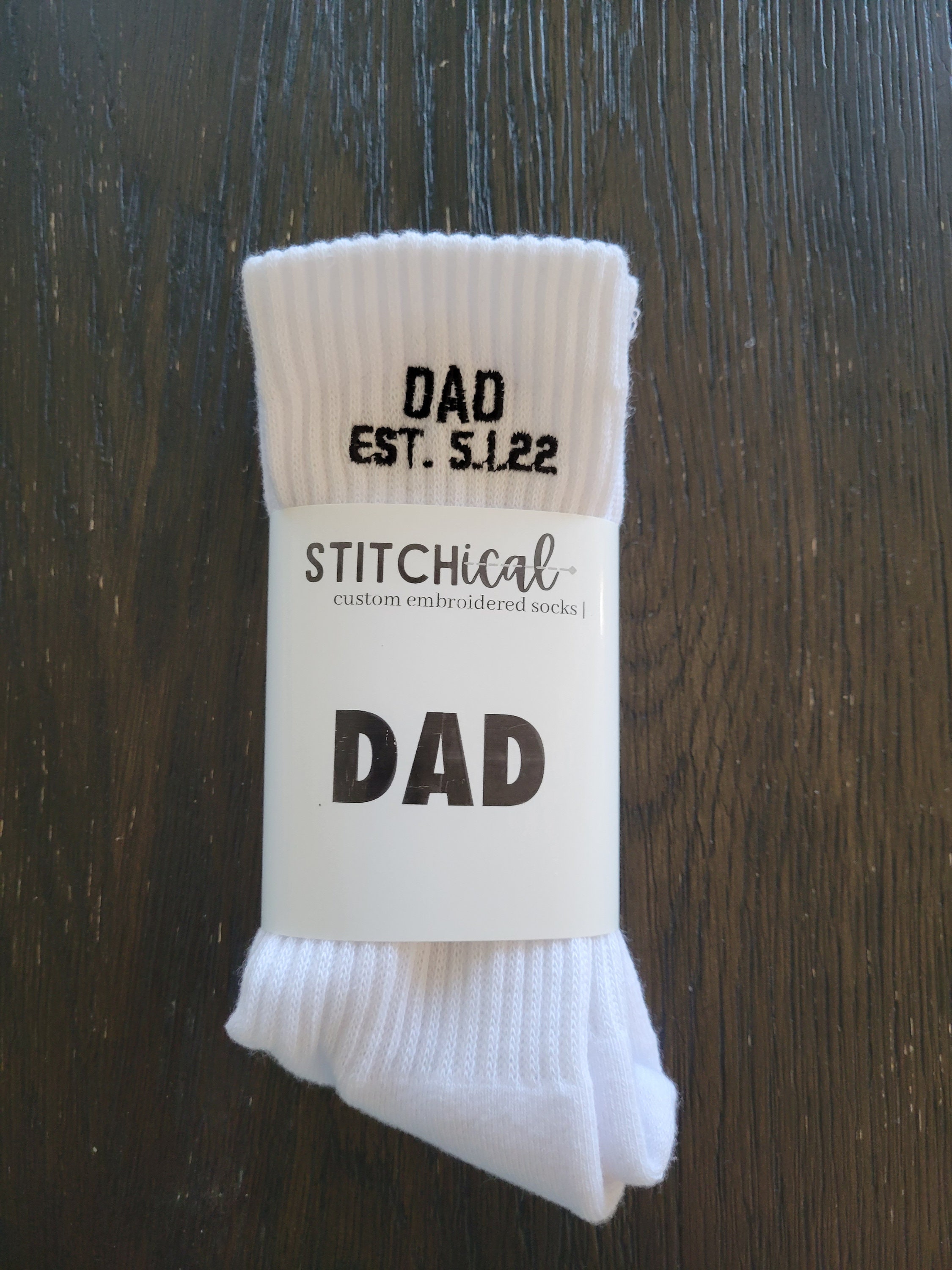 Father's Day Socks Dad Est. Embroidery Dad Sock - Etsy