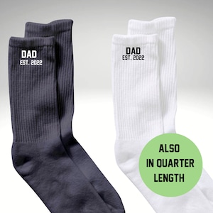 Father&#39;s Day socks | Dad Est. embroidery | Dad Sock Embroidery | Name Embroidery | Dad Date Socks | Personalized Socks
