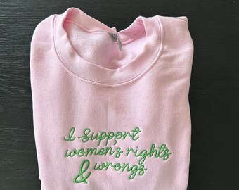 Rund halsringning för kvinnors rättigheter | Broderi om kvinnors rättigheter | Broderad feministisk rund halsringning | Feministisk skjorta | Skjorta som stärker kvinnor