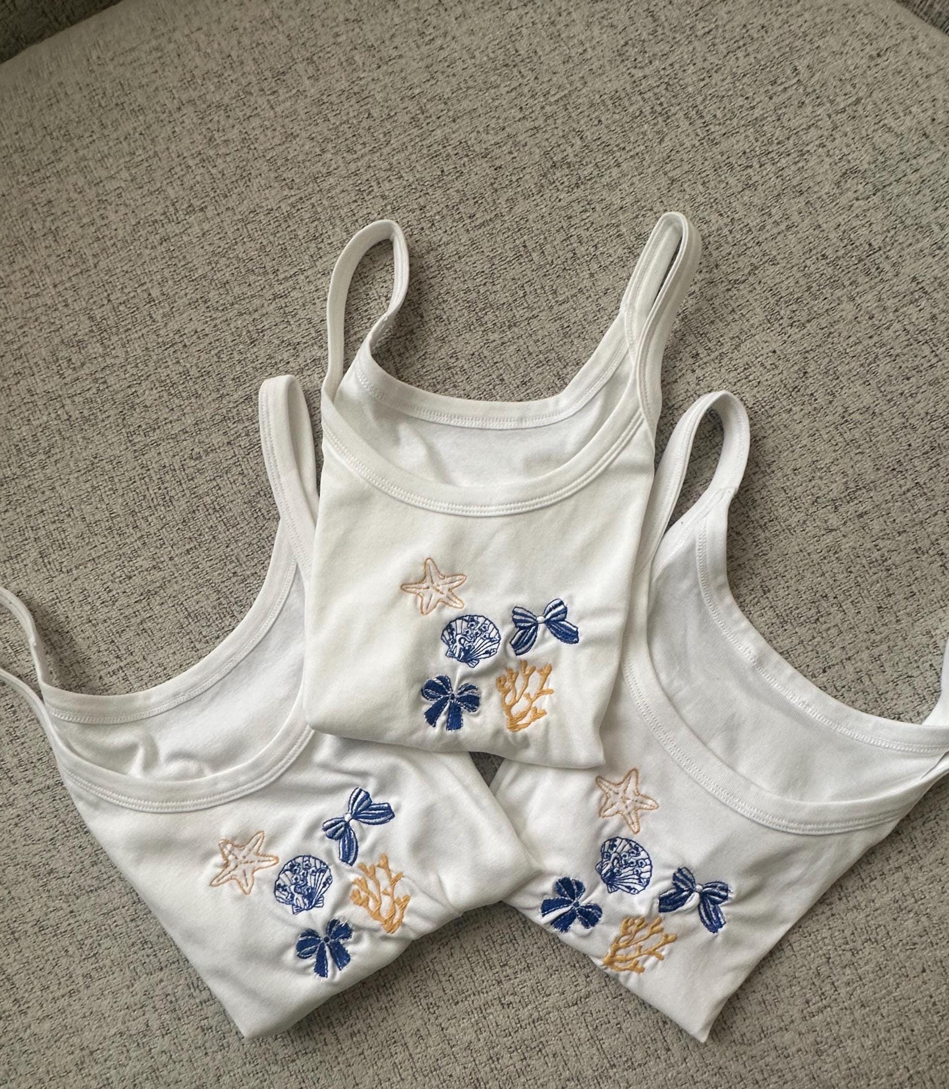 Nautical Marine Beach Embroidery Tank | Summer Tank Top | Sea 