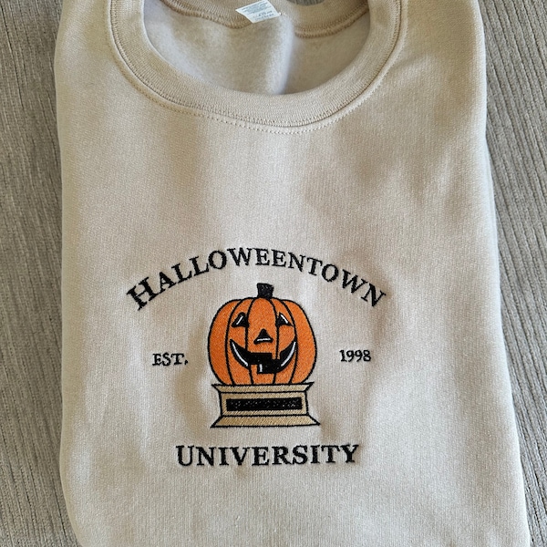 Halloweentown University Crew | Halloweentown Borduurwerk crewneck | Halloweentown Universiteit Sweatshirt | Herfst Halloween Crewneck Sweatshirt