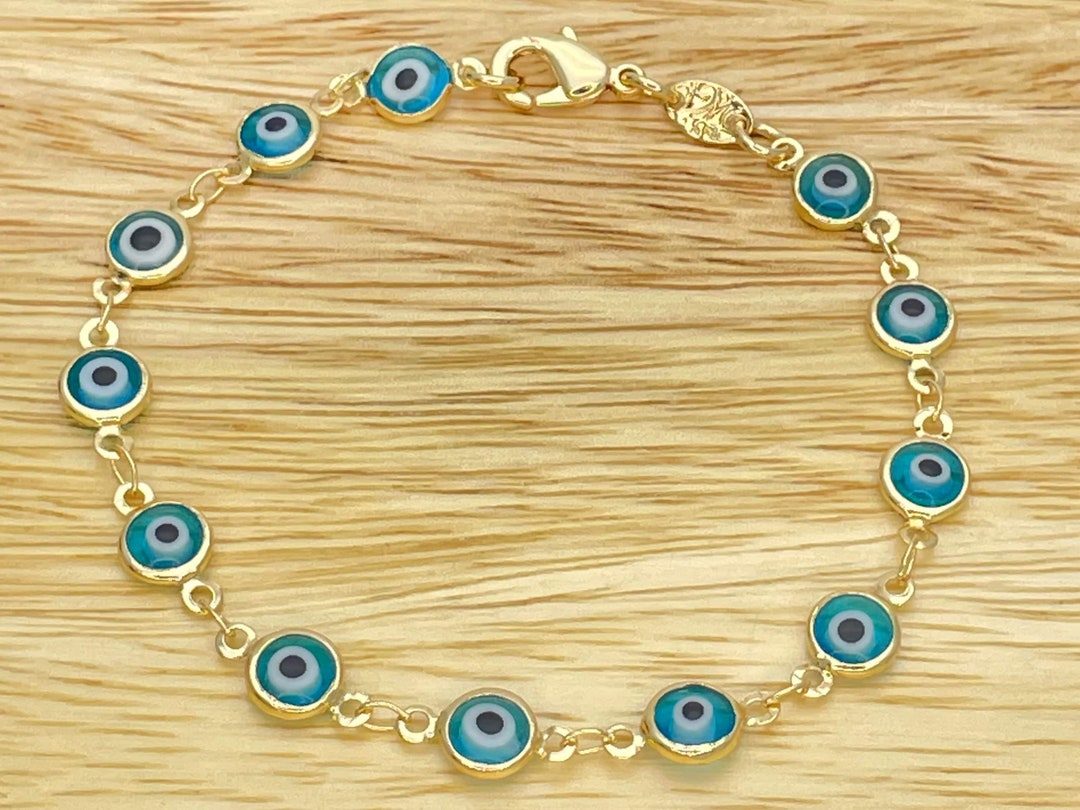 Evil Eye Bracelet Gold Bracelet Minimalist Bracelet of Light Etsy