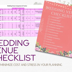 Wedding Venue Checklist Printable and Worksheet Google Sheets Planner